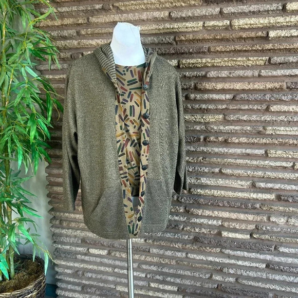 BETS by Canvasbacks Vintage 80s Hooded Jacket and Geometric Print Top Large - Picture 1 of 9